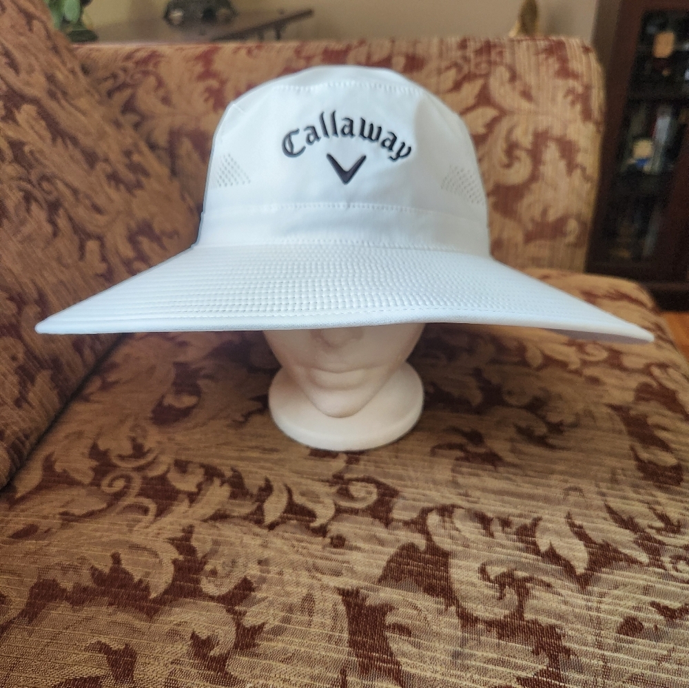 Callaway White 15" Wide Brim Golf Hat